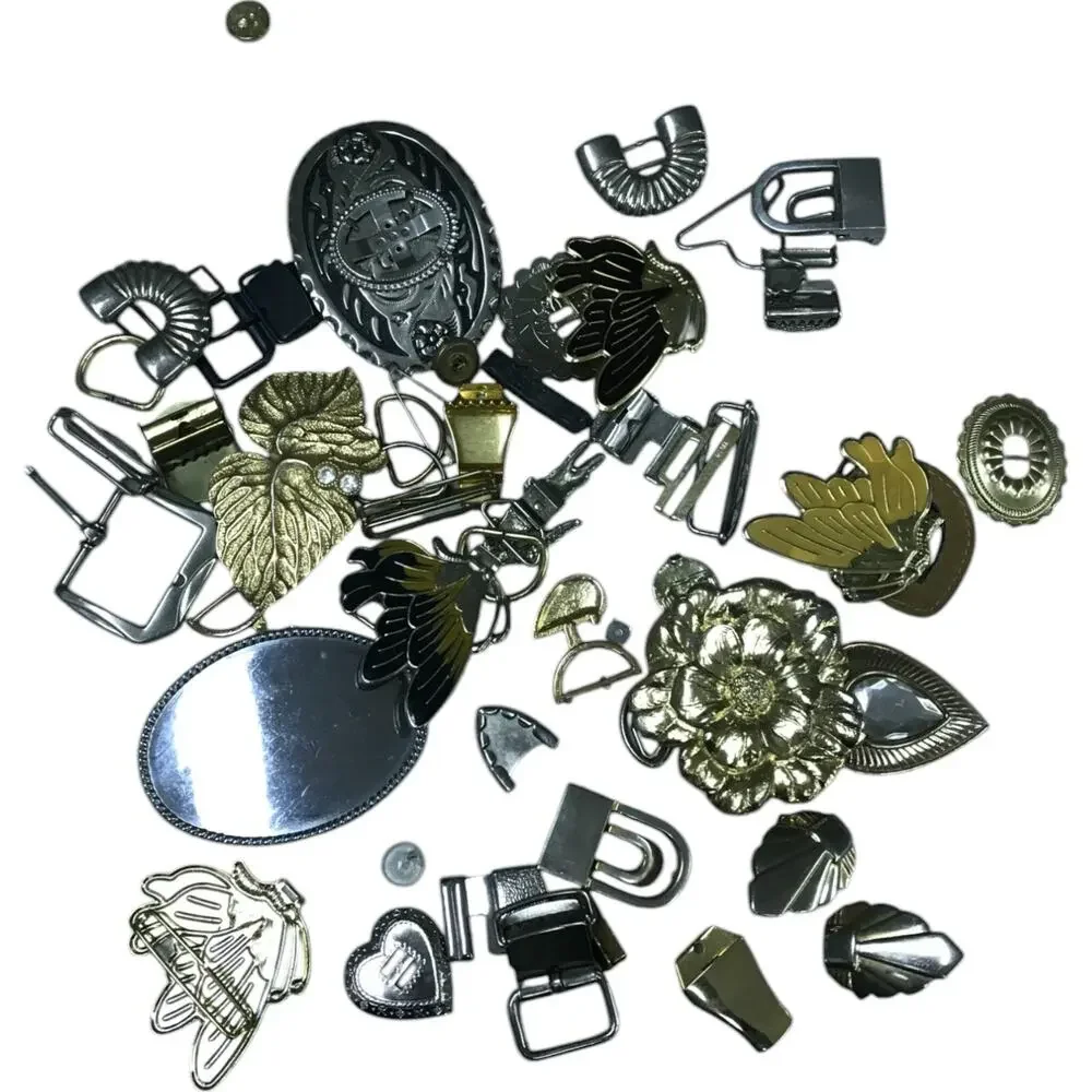 Vintage Metal Embellishments Belt and Buckles Accessories Lot of Over 30 Pieces
